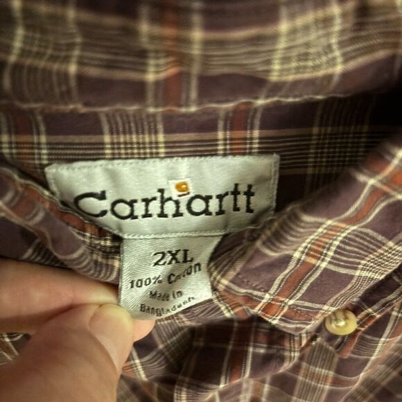 Carhartt Shirt Size XXL Plaid Button Up - Picture 4 of 4